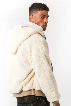 Veste Velours Sherpa Reversible Beige