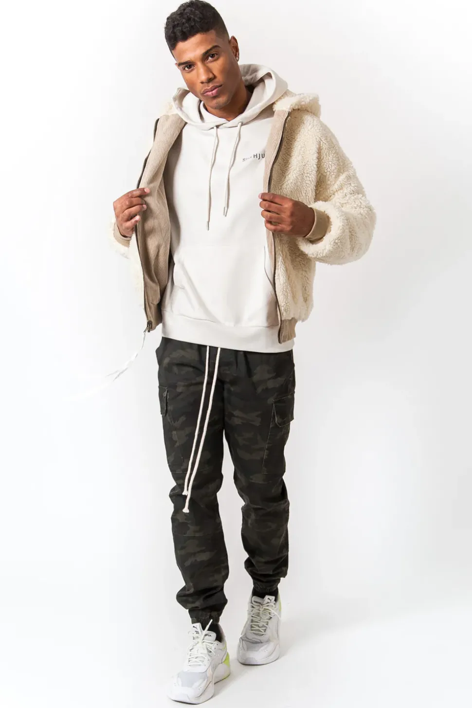 Veste Velours Sherpa Reversible Beige